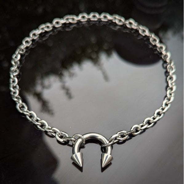 Wholesale Hip-hop cold style punk fashion round cone necklace punk personality retro clavicle chain